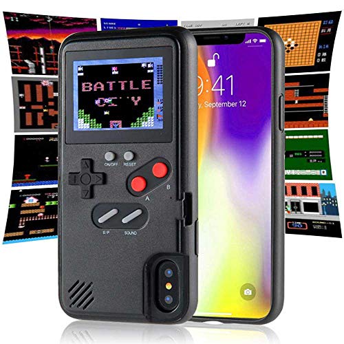 Goglor Gameboy Case for iPhone,Retro 3D Gameboy Design with 36 Small Games,Game Console iPhone Case,Color Screen,Silicone Cover Case for iPhone X/XS/XR/Xs MAX,iPhone 6/7/8,iPhone 6Plus/7Plus/8Plus