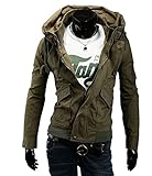 Fine Mens Military Style Hipster Hooded Long Sleeve Jacket Coat