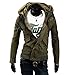 Fine Mens Military Style Hipster Hooded Long Sleeve Jacket Coat