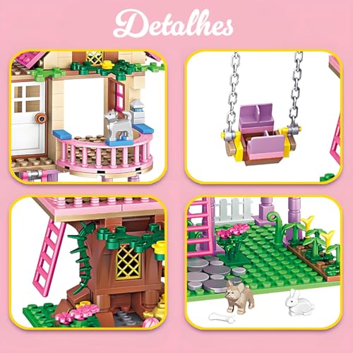 Brastoy Blocos de Montar Construção Casa na Árvore Brinquedos Infantil 504 Peças