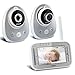 VTech VM342-2 Video Baby Monitor with 170-Degree Wide-Angle Lens for Panoramic View, Night Vision, Talk-Back Intercom & 1,000 feet of Range with 2 Cameras