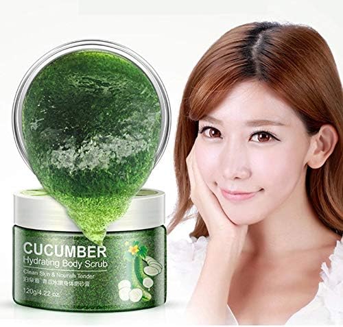 BIOAQUA Body Scrub Shea Butter Almond Cucumber Strong Moisturizing Hydrating Cleaning Skin Long Lasting Nourishment Smoothing Essence (CUCUMBER) - Image 3