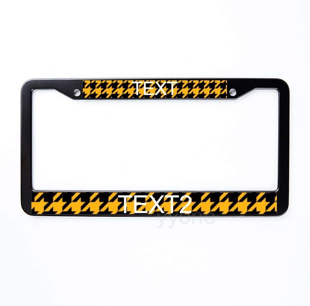 Custom License Plate Frame Yellow & Black Styles Metal Car