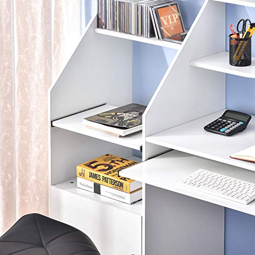 Merax Computer Desk with Drawers，Modern Home Office Desk, Computer Desk