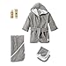 Burt's Bees Baby - Bathtime Gift Bundle - Includes Bathrobe, Hooded Towel & Washcloths, 100% Organic Cotton (Grey With Basket)