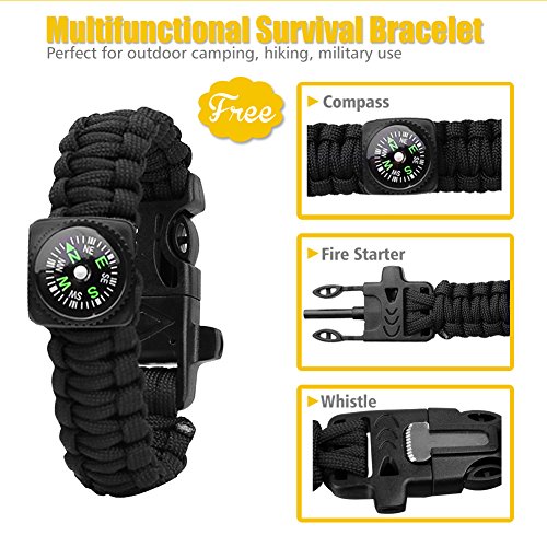 Multitool 24-in-1 Pocket Multi Tool Plier Knife Kit Heavy Duty Stainless Steel Multi-purpose Tool for Hunting Hiking Camping Outdoor Survival with Multifunctional Bracelet & Nylon Sheath (Multi-Plier)
