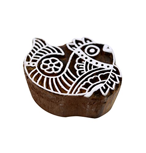 Hashcart Baren for Block Printing Stamps/Wooden Stamping Block/Handcarved Designer Craft Printing Pattern for Saree Border,Henna/Textile Printing,Scrapbooking,Pottery Crafts & Wall Painting,Set of 10