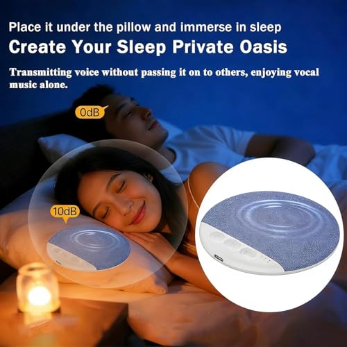 Last page® 2026 New Bluetooth Sleep Pillow Speaker, Wireless White Noise Pillow Speaker with Timer, Ultra-Thin Stereo Bass Private Sleep Speaker for Adults Kids (Blue)