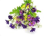 Beebel 2PCS Cineraria Artificial Flower Bouquet Home Office Decor (Deep Purple)