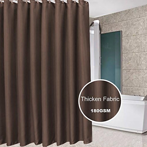 Eforcurtain Solid Hotel Thicken Shower Curtain Polyester, Waterproof Bathroom Curtain Decorative, Standard Size 72 by 72-Inch, Light Brown