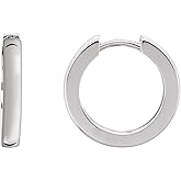 Solid 925 Sterling Silver 16mm Hinged Hoop Huggie Earrings (16mm x 2.5mm)