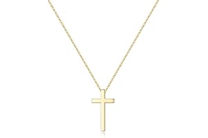 M MOOHAM Cross Necklace for Women Teen Girls, Dainty 14K Real Gold Plated Cross Pendant Necklace Sideways Cross Choker Layered Cross Necklace Gifts for Women Girls