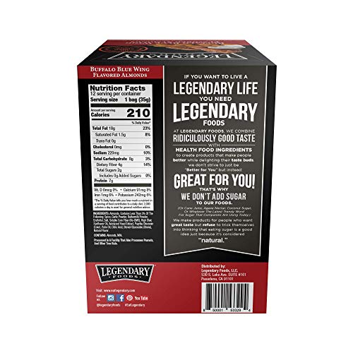 Legendary Foods Buffalo Blue Wing Flavored Almonds Keto Friendly Low