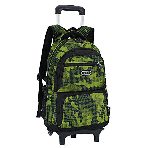 Fanci Flora Camo Waterproof Elementary Rolling Trolley School Bag