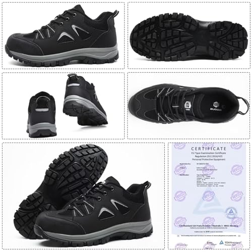 Safety Shoes Men Women Work Shoes Lightweight Non-Slip Safety Sneakers with Steel Toe