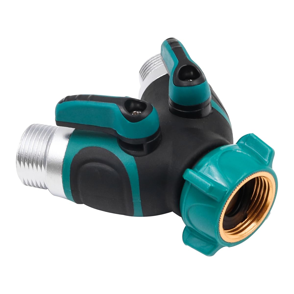 ZONADAH 2 Way Garden Hose Splitter Hose Y Splitter 3/4 inch Threaded Heavy Duty Garden Diverter Y Metal Hose Connector Faucet Adapter for Garden Farm Watering