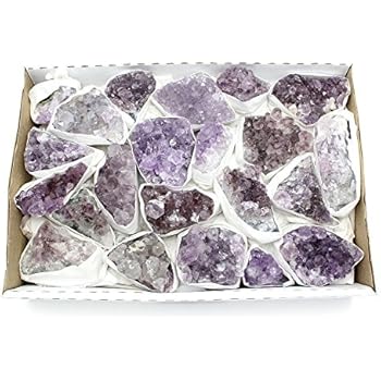 Rock Paradise Stones Light Amethyst Cluster 1-2 lbs Box Approx. 8-14 pieces RP Exclusive COA - AM22A