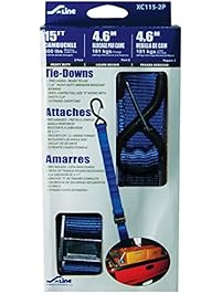 S-Line XC115-2P Heavy Duty Cam Buckle Strap with Double J-Hooks, 1-1/4-Inch by 15-Feet, 800-Pounds Working Load Limit, 2-Pack