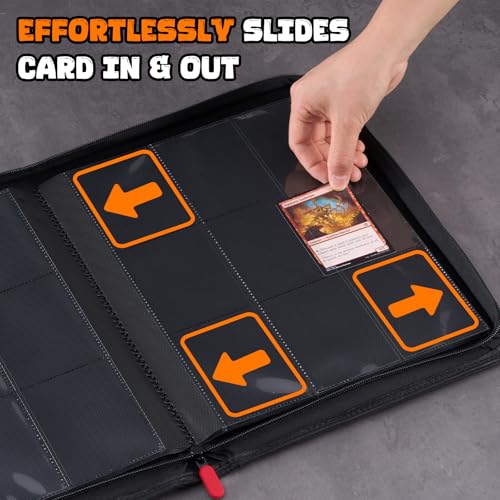 ProCase 2 Pack 360 Pockets Trading Card Binder, Collection Binder for Sports Cards with Clear Window, 3.88"x2.72" Card Holder for TCG, MTG, YuGiOh with Slip-in Labels -2Black
