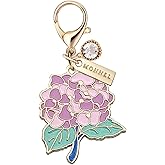 MONNEL MC396 Big Hydrangea Flower Lobster Clasp Charm for Women with Velvet Bag (Purple,1 Piece)
