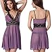 LOVEDATE Women's Sexy Lingerie Lace Babydoll Mesh Chemises Strappy Sleepwear (Medium, Purple)