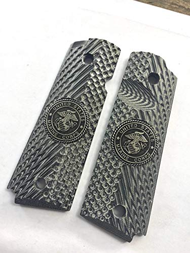 1911 Grips Full Size G-10 Micarta MARINES fits Kimber Colt Remington Sig Ruger Taurus