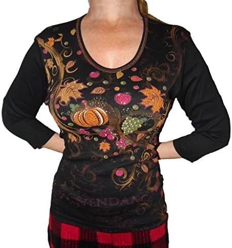 Cactus Bay Clothing Women's Harvest 3/4 Sleeve Shirt X-Large Black