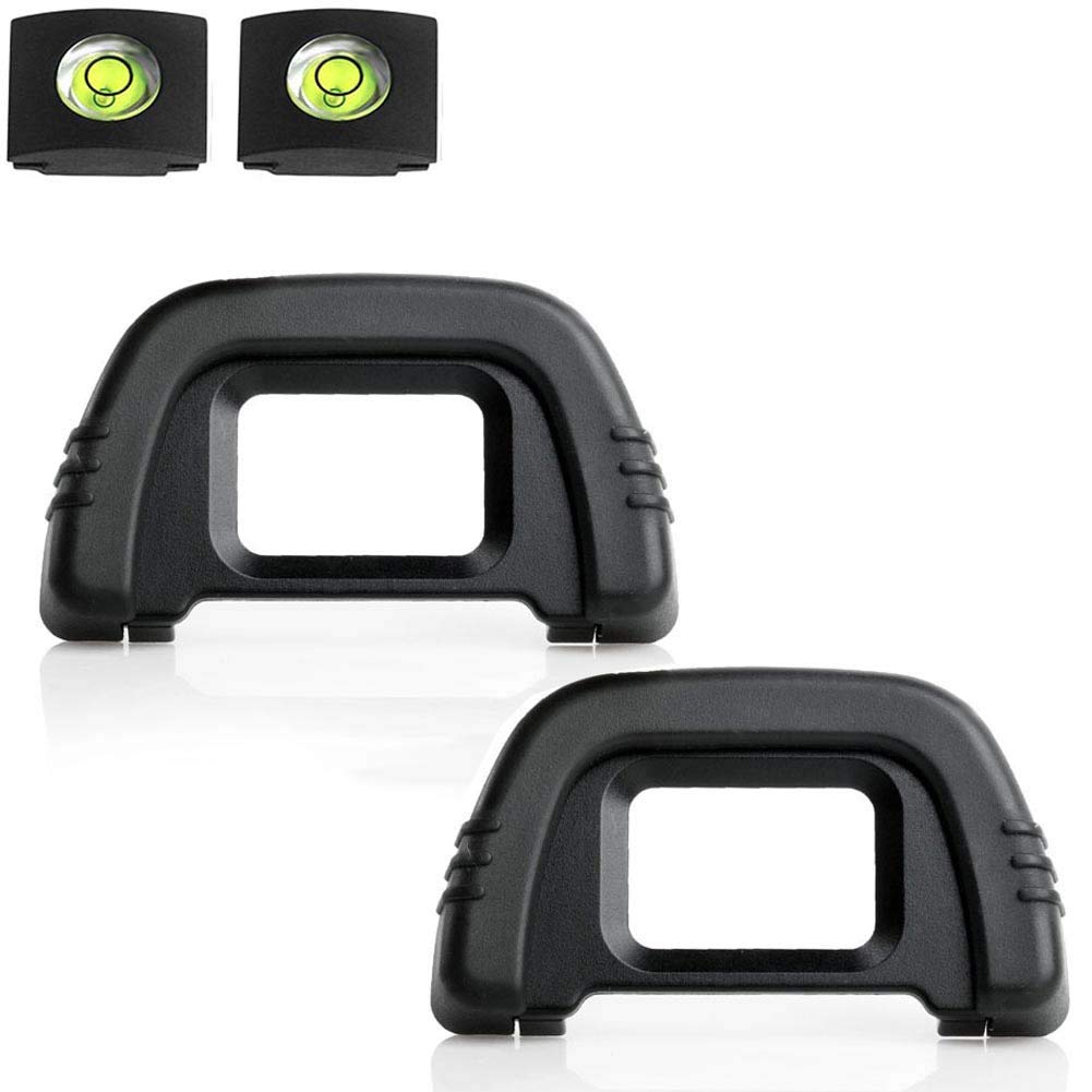 D90 Eyepiece Eyecup DK-21 for Nikon D750 D610 D600 D300 D200 D80 D70 D50 Viewfinder Eye Cup, ULBTER Eyepiece Cover & Level Hot Shoe Cover -(2+2 Pieces)