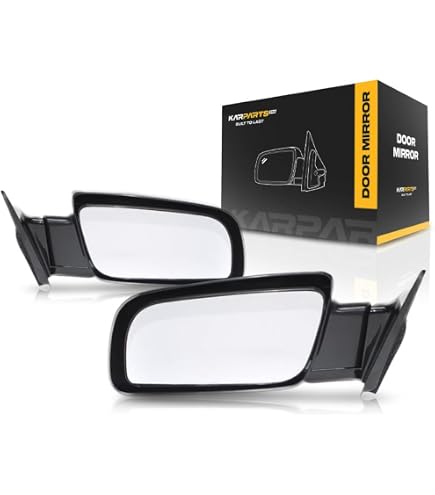 Pair Of Manual Fold Side Mirrors For 1988-1998 GMC Chevy Pickup – Black ABS