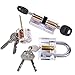 6 Pcs Practice Lock Set, Uolor Transparent Visible Cutaway Crystal Pin Tumbler Keyed Padlock, Lock Pick Training for Locksmith Beginner - Professional Locksmith Tools