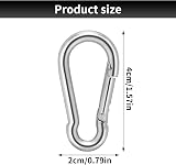 Yolev M4 Spring Loaded Carabiners 304 Stainless Steel 8 Pack Heavy Duty view 4