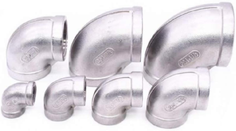 New 1/8" 1/4" 3/8" 1/2" 3/4" 1" 1-1/4" 1-1/2" BSP Elbow 90 Degree Angled Stainless Steel 304 Female Threaded Pipe Fitting- Stainless Steel Pipe Fittings (DN25)