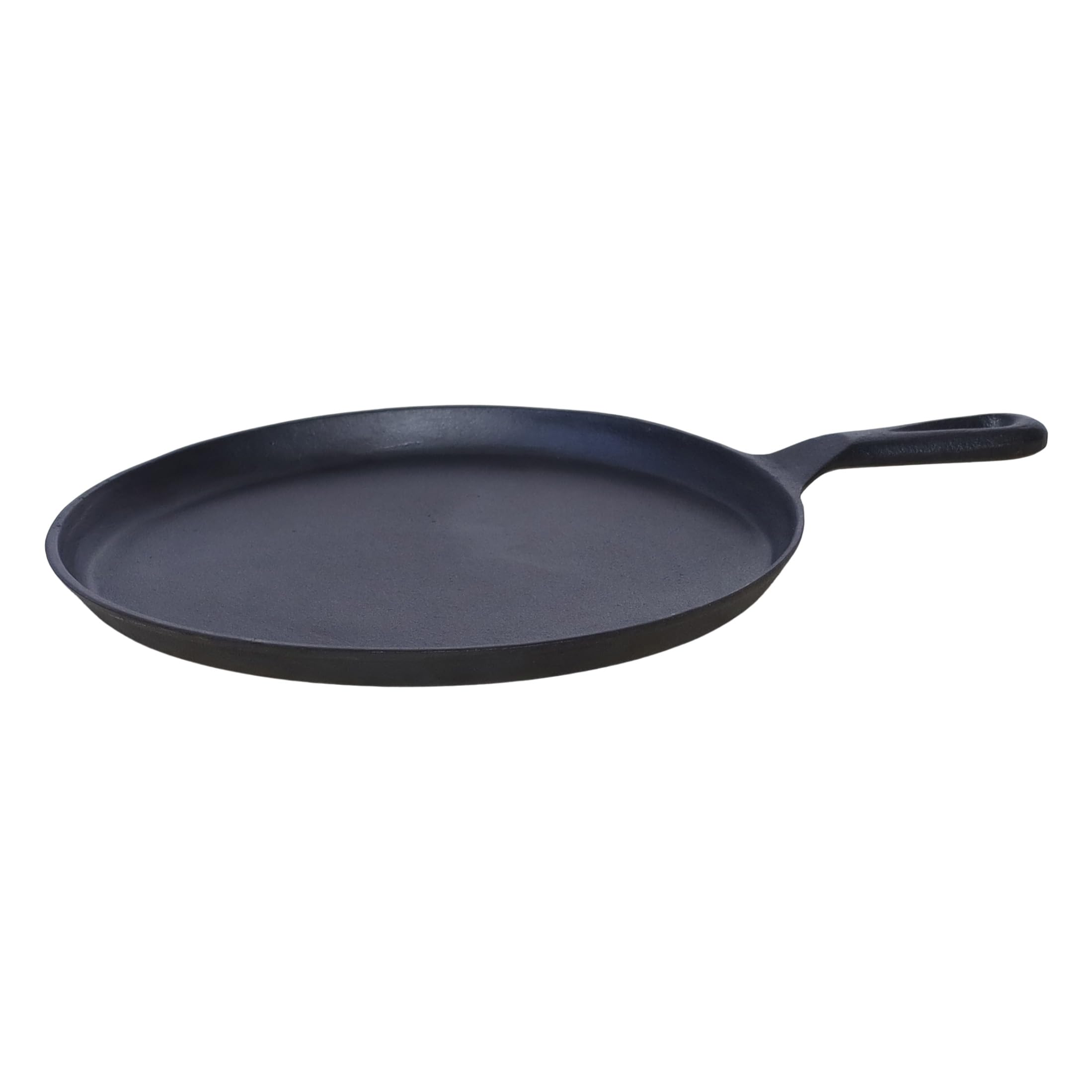 Buckingham Pre-Seasoned Cast Iron Crepe Pan Black Premium Quality Round Griddle for Healthy Cooking 27 cm