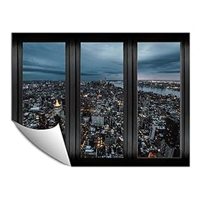 Wall Paper Small Wall Mural City at Night Wall Art Removable Wall Decoration for Bedroom Living Room - 24x32 inches