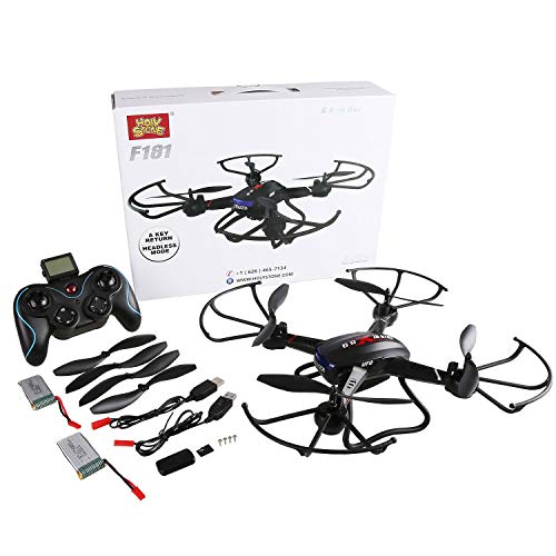 Holy Stone F181c Rc Quadcopter Drone With Hd Camera Rtf 4 Channel 2 4ghz 6 Gyro With Altitude Hold Function Headless Mode And One Key Return Home Color Black Pricepulse
