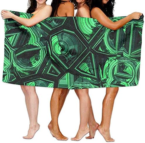 gewespe Emerald Green Beach Bath Towel and Bag Set Large/Poncho Swim Beach Bath Towel Surfing