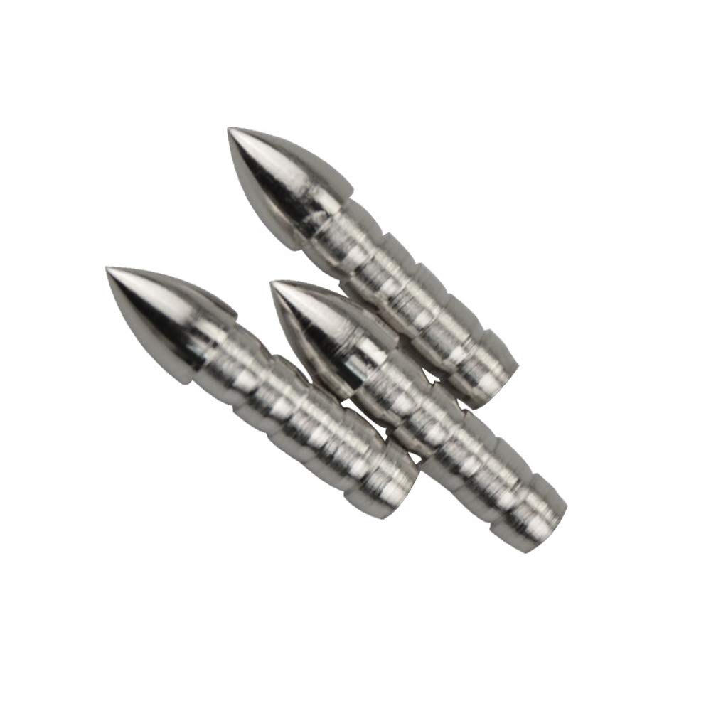 ZSHJGJR Archery Arrow Tips Insert Arrow Point Field Bullet Points Stainless Steel Broadheads for Targeting Practice ID6.2mm Carbon Arrow Shaft (24)