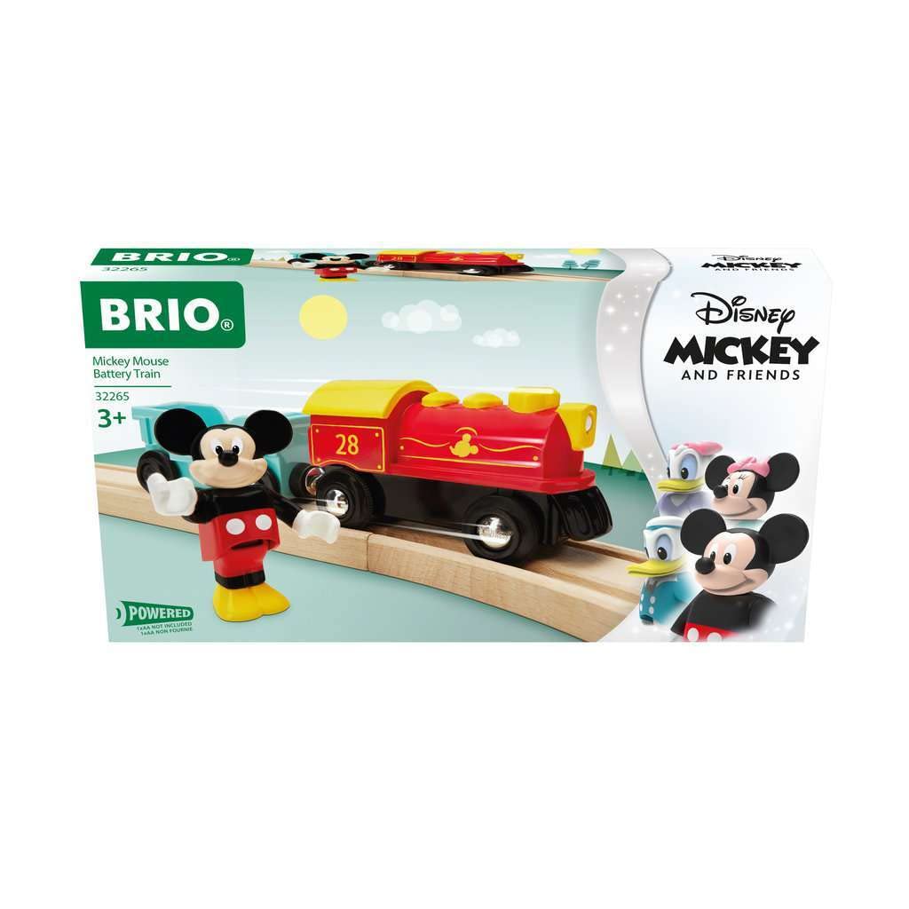 BRIO World Disney Mickey Mouse Battery Powered Train Toy for Kids Age 3 Years Up - Wooden Railway Add On Accessories