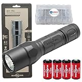 SureFire G2X Pro 600 Lumen Tactical EDC Flashlight Bundle with 2 Extra CR123A Batteries and Lightjunction Battery Case (Black)