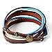 Handmade Multilayer Wraps Colorful Cords Leather Bracelet Blue