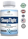 SleepTight All Natural Sleep Aid Pills Made with Valerian, Chamomile, Passionflower, Lemon Balm, Melatonin & More! - Sleep Well, Wake Refreshed - Non Habit Forming Sleep Supplement - 60 Veggie Caps