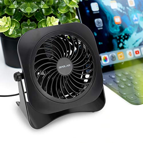 OPOLAR 4 Inch Mini USB Desk Fan, 2 Speeds, Lower Noise, USB Powered