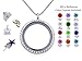 Beffy Happy Birthday Gift & Women Gift, Round Floating Living Memory Charm Lockets Necklace