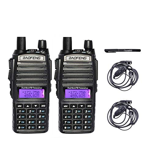 2PCS Original BAOFENG UV-82 5W Walkie Talkie UHF VHF Portable Two Way Radio Ham Radio with Earpiece