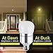 LED dusk to dawn sensor light bulb 12W 1200LM E26 Socket 3200k Warm White.Automatic light sensor bulbs with Photo sensor, auto on&off indoor outdoor security light for porch,garage,driveway,yard,patio