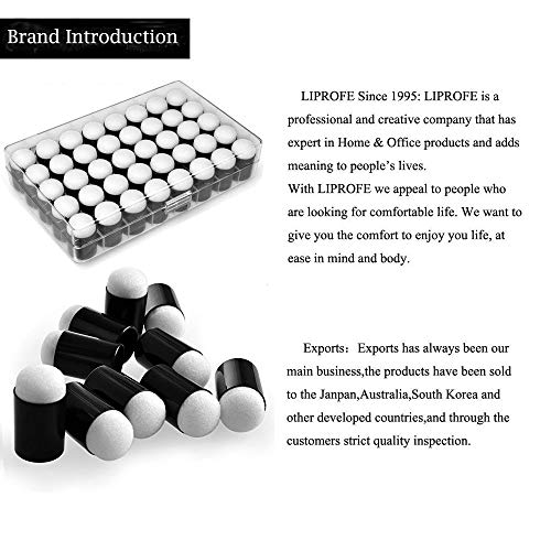 LIPROFE Finger Sponge Dauber with Storage Case for Painting Ink Crafts Chalk Card Making Pack of 40