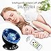 Night Lights for Kids - Upgraded LED Night Light with Music Player & Timer, Ocean Wave Projector with Remote & Easy Touch Mode Perfect for Babies Room and Bedroom 12 LED & 7 Colors (Black)