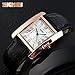 MaDong Women's Luxury Square Rose Gold Case Quartz Waterproof Leather Watch MDWH4