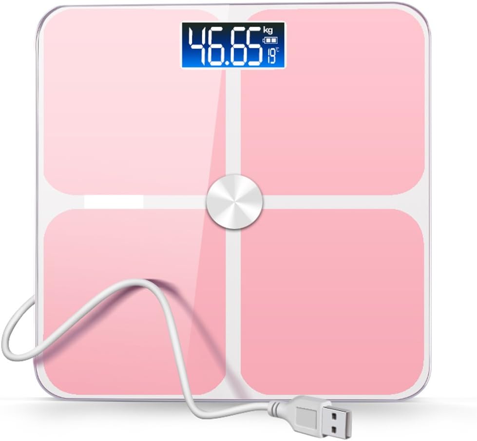 USB Rechargeable Body Weight Digital weight scale, Precision Measurements ,400 Pounds Scales ( Color : Pink )