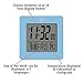 Marathon Digital Desktop Clock, Blue - Easy-to-Read 3.5” Display with Temperature & Date - Includes Alarm with Snooze & Backlight